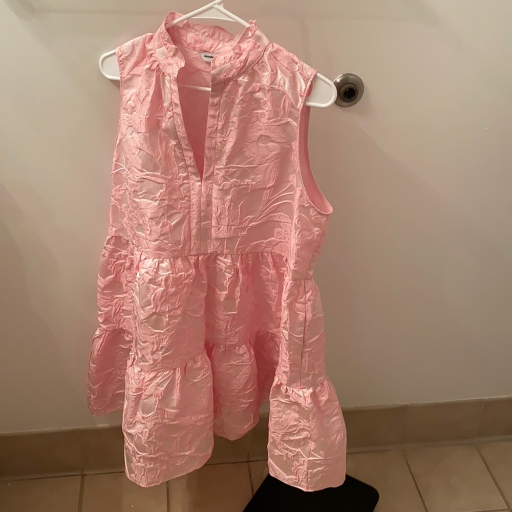 Light pink floral  ruffle dress